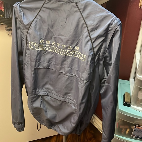 Blue Windbreaker Jacket with Seattle Seahawks Logo - Picture 5 of 6